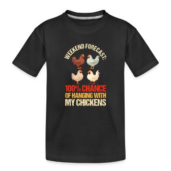 Prévision de volailles de troupeau de coq d’élevage - T-shirt bio Premium Enfant - noir - Devant