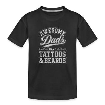Pères tatoués et barbes - T-shirt bio Premium Enfant - noir - Devant