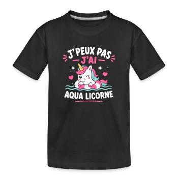 Aqua Licorne Pastel - T-shirt bio Premium Enfant - noir - Devant