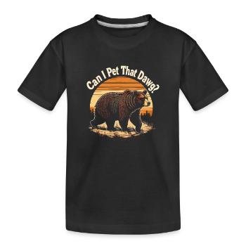 Je peux caresser ce chien ? Coucher de soleil de l’ours - T-shirt bio Premium Enfant - noir - Devant