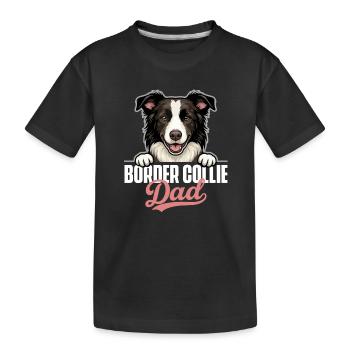 Border Collie Papa Chien de berger Chien d’agilité - T-shirt bio Premium Enfant - noir - Devant