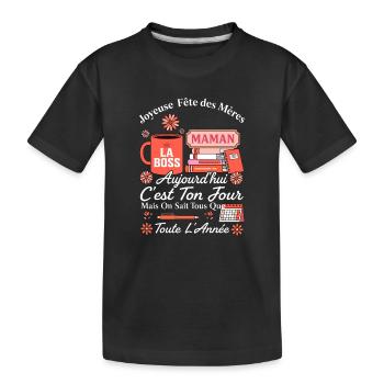 Maman Patronne Fête des Mères Cadeau - T-shirt bio Premium Enfant - noir - Devant