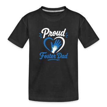 Papa d’accueil fier - T-shirt bio Premium Enfant - noir - Devant