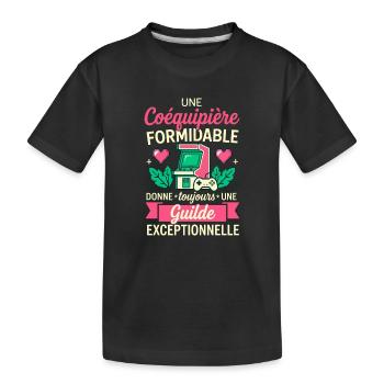 Coéquipière Formidable Guilde Gaming Pixel - T-shirt bio Premium Enfant - noir - Devant