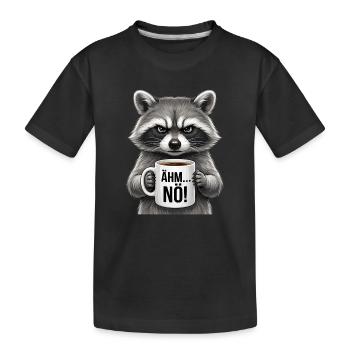 Grimmiger Waschbaer Aehm Noe Herren Damen - Kinder Premium Bio T-Shirt - Schwarz - Vorne