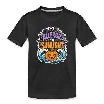 Autocollant d’Halloween allergique à la lumière du soleil - T-shirt bio Premium Enfant - noir - Devant