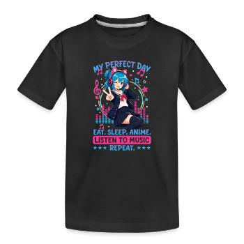 Anime et musique Chibi - T-shirt bio Premium Enfant - noir - Devant