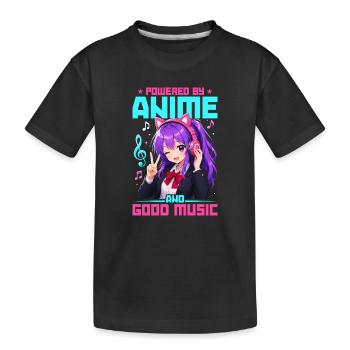 Anime et musique Chibi - T-shirt bio Premium Enfant - noir - Devant