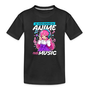 Anime et musique Chibi - T-shirt bio Premium Enfant - noir - Devant