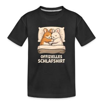 Offizielles Schlafshirt Hasen - Kinder Premium Bio T-Shirt - Schwarz - Vorne