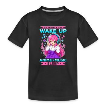Anime et musique Chibi - T-shirt bio Premium Enfant - noir - Devant