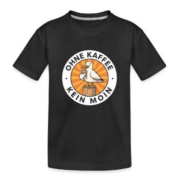 Ohne Kaffee Kein Moin Hamburg Möwe Spruch Design - Kinder Premium Bio T-Shirt - Schwarz - Vorne