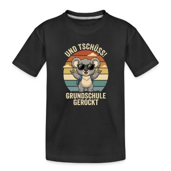 Und Tschuess Grundschule Rocked - Kinder Premium Bio T-Shirt - Schwarz - Vorne