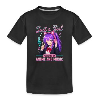 Anime et musique Chibi - T-shirt bio Premium Enfant - noir - Devant