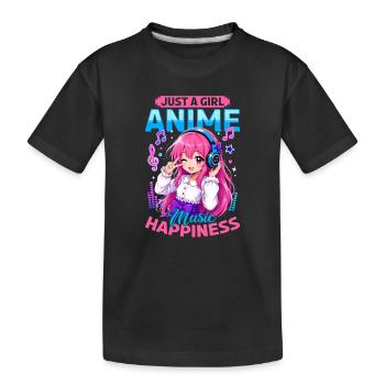 Anime et musique Chibi - T-shirt bio Premium Enfant - noir - Devant