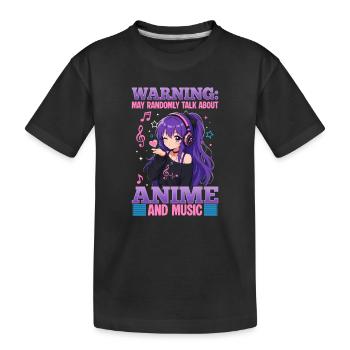 Anime et musique Chibi - T-shirt bio Premium Enfant - noir - Devant