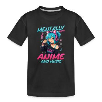 Anime et musique Chibi - T-shirt bio Premium Enfant - noir - Devant