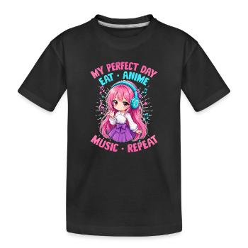 Anime et musique Chibi - T-shirt bio Premium Enfant - noir - Devant