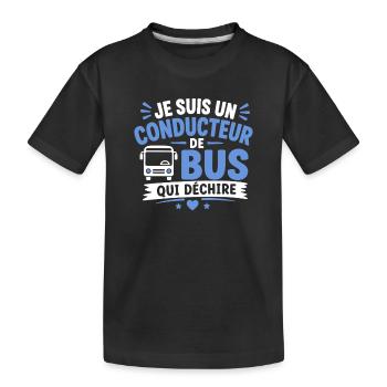 Conducteur de bus qui déchire - T-shirt bio Premium Enfant - noir - Devant