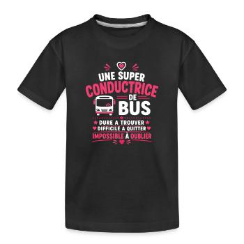 Conductrice bus: fière et déterminée - T-shirt bio Premium Enfant - noir - Devant