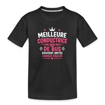 Meilleure Conductrice de Bus - T-shirt bio Premium Enfant - noir - Devant