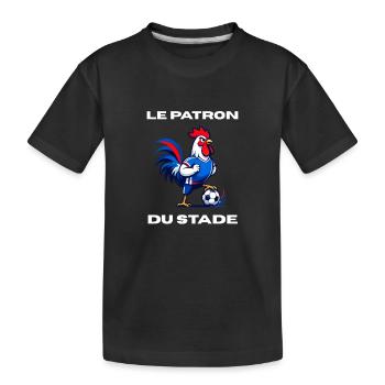 Coq du Stade Mascotte - Patron du Stade - humour - T-shirt bio Premium Enfant - noir - Devant