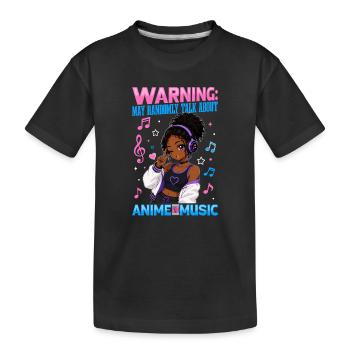 Anime and Music Chibi Black Girl - Kinder Premium Bio T-Shirt - Schwarz - Vorne