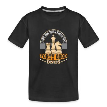 Schach Schachspieler Schachbrett - Kinder Premium Bio T-Shirt - Schwarz - Vorne