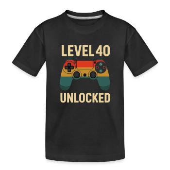 Manette de jeu débloquée niveau 40 - T-shirt bio Premium Enfant - noir - Devant