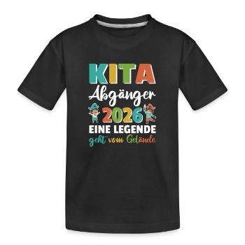 Kita Abgänger 2026 eine Legende Pirat - Kinder Premium Bio T-Shirt - Schwarz - Vorne