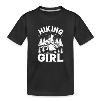 Mountain Hiking Girls Hiking Girl - Kinder Premium Bio T-Shirt - Schwarz - Vorne