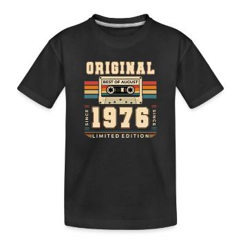 Cadeau du 50e anniversaire Août 1976 - T-shirt bio Premium Enfant - noir - Devant
