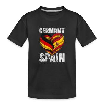 Cœur de l’Espagne et de l’Allemagne - T-shirt bio Premium Enfant - noir - Devant
