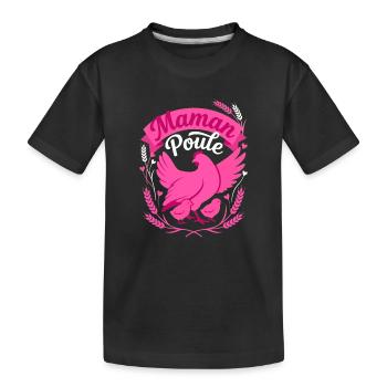 Maman Poule Mignonne Rose Fête des Mères - T-shirt bio Premium Enfant - noir - Devant