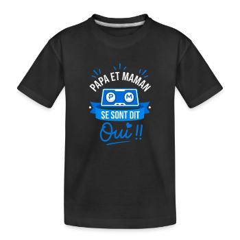 Mariage De Papa Et Maman Gamer - T-shirt bio Premium Enfant - noir - Devant
