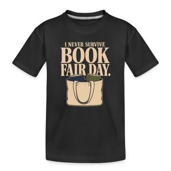 Cadeau de la foire du livre pour les personnes en difficulté financière - T-shirt bio Premium Enfant - noir - Devant