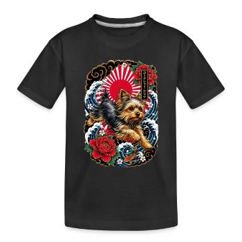 Yorkshire Terrier im Japan Tattoo Stil - Kinder Premium Bio T-Shirt - Schwarz - Vorne