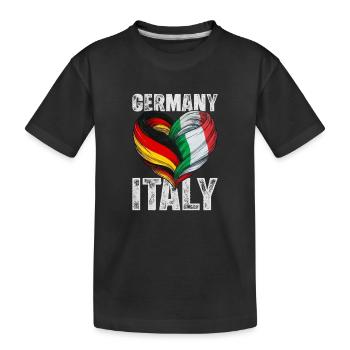 Cœur de l’Allemagne et de l’Italie - T-shirt bio Premium Enfant - noir - Devant