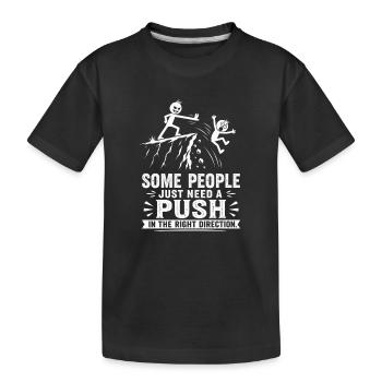 Schubbser dans la bonne direction : sarcasme - T-shirt bio Premium Enfant - noir - Devant