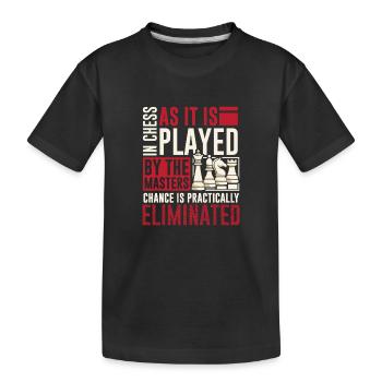 Échiquier des joueurs d’échecs - T-shirt bio Premium Enfant - noir - Devant
