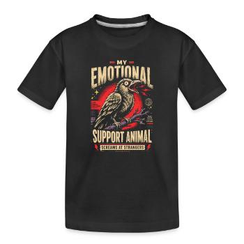 Soutien émotionnel crie Raven - T-shirt bio Premium Enfant - noir - Devant