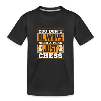Échiquier des joueurs d’échecs - T-shirt bio Premium Enfant - noir - Devant