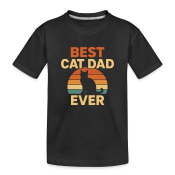 Meilleur Papa de Chat - T-shirt bio Premium Enfant - noir - Devant