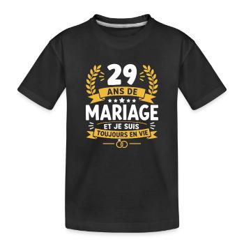 29 Ans de Mariage Toujours En Vie - T-shirt bio Premium Enfant - noir - Devant