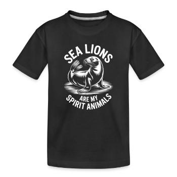 Sea Lion Sayings Sea Lion Funny Sea Lion Gift - Kids' Premium Organic T-Shirt - black - Front