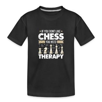 Échiquier des joueurs d’échecs - T-shirt bio Premium Enfant - noir - Devant
