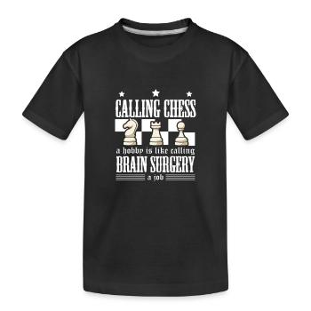 Échiquier des joueurs d’échecs - T-shirt bio Premium Enfant - noir - Devant