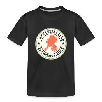 Insigne de Pickleball de la Ligue du Week-end - T-shirt bio Premium Enfant - noir - Devant