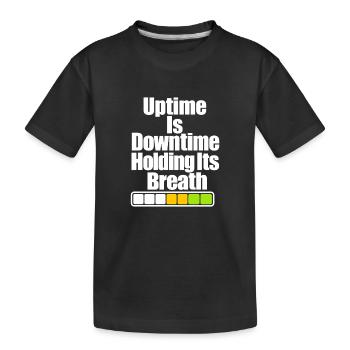 Blague drôle sur le temps de disponibilité de l’administrateur système, humour serveur IT - T-shirt bio Premium Enfant - noir - Devant