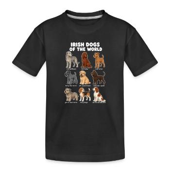 Diagramme de dessin animé mignon des races de chiens irlandais - T-shirt bio Premium Enfant - noir - Devant